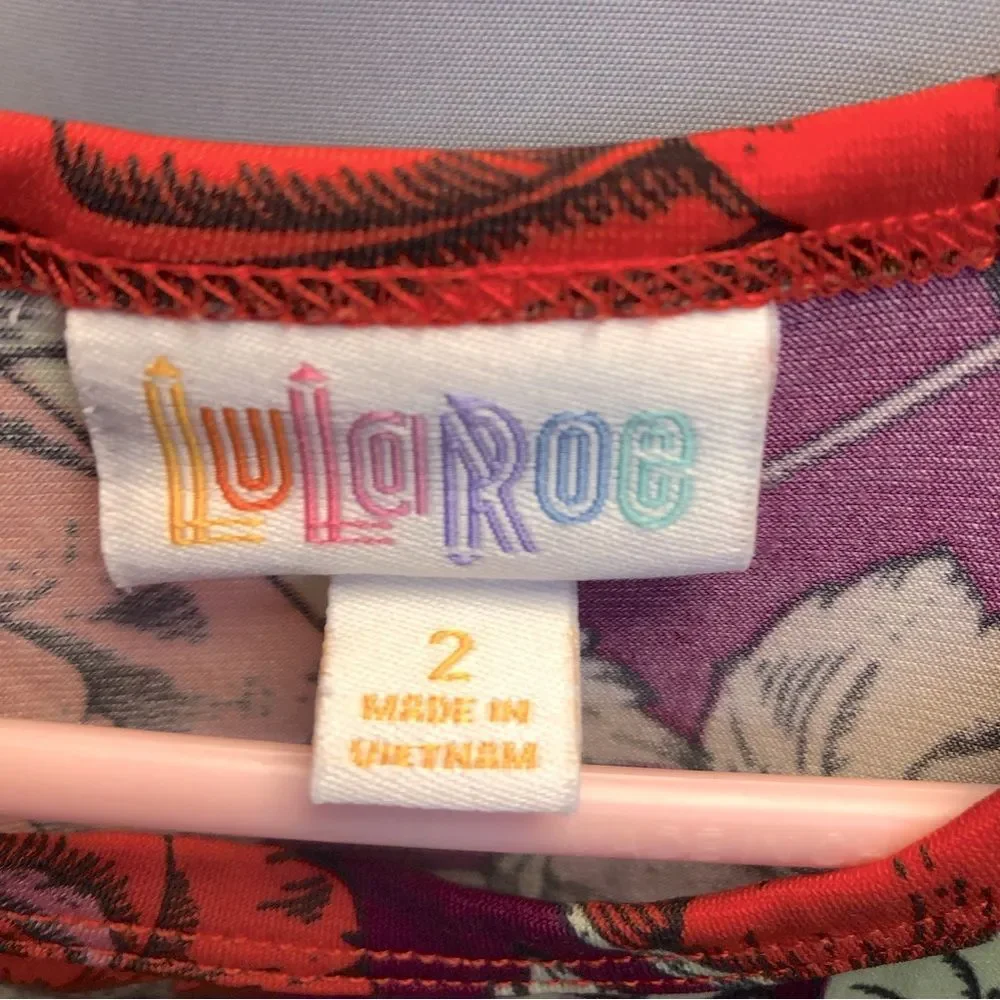 LuLaRoe rose print scarlett dress, size 2 (2-4)